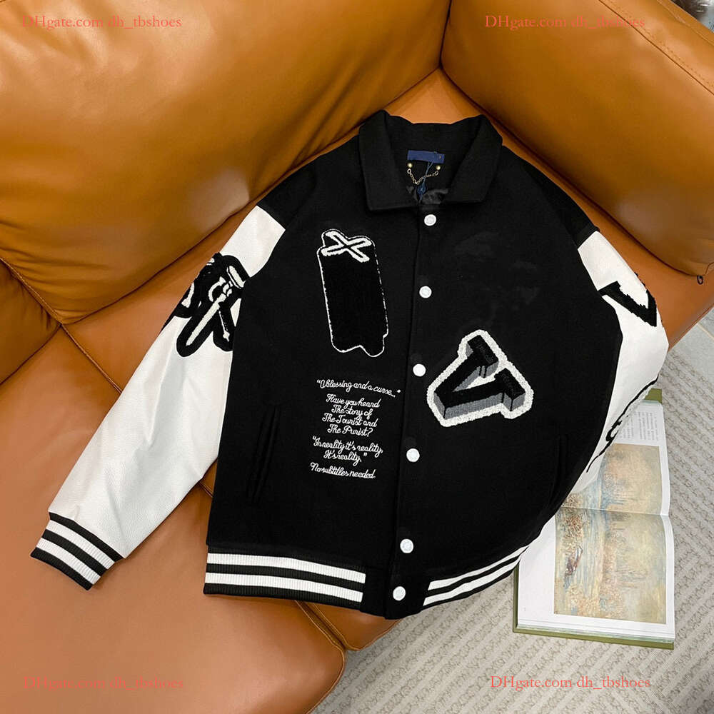 Mens S Designer Varsity Jacke High Street Multi-Patches Mixed Leather Varsity Blouson Baseball Stack