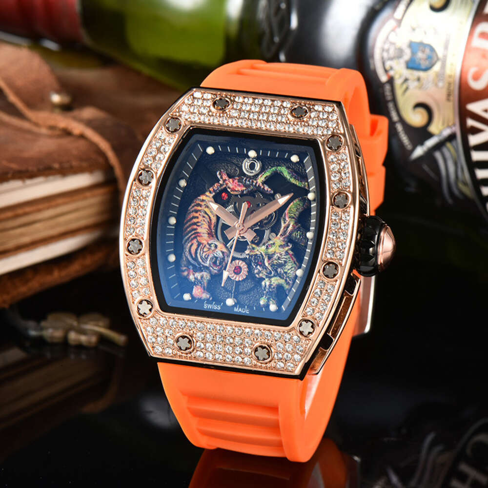 Красочные кварцевые часы с гальваническим покрытием, универсальные трендовые мужские и женские часы с винной бочкой, полностью английские часы