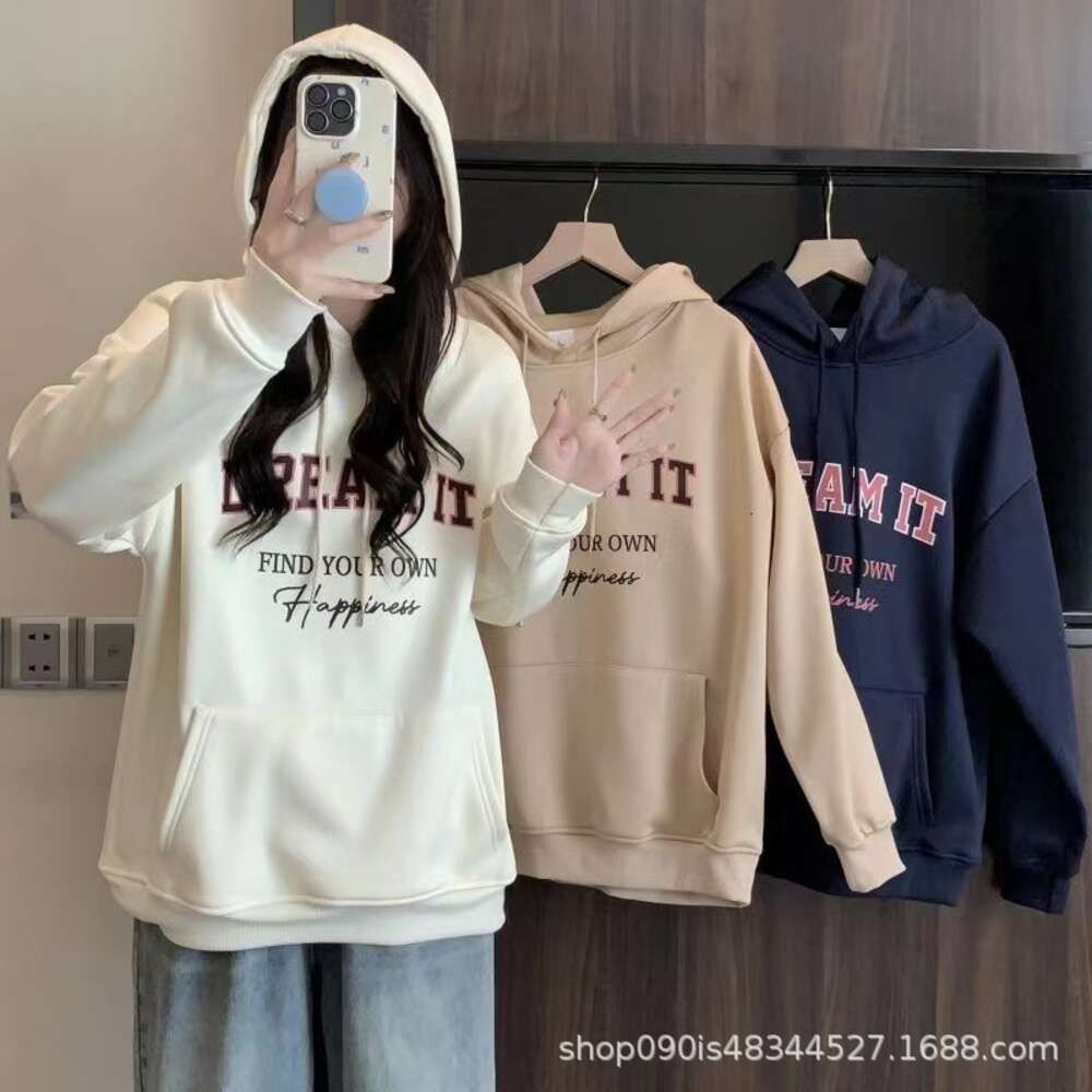 Hoodies للنساء من النوع الثقيل الخريف والشتاء الطبعة الكورية الجديدة Go Market Sweater فضفاضة البث المباشر معاطف رخيصة