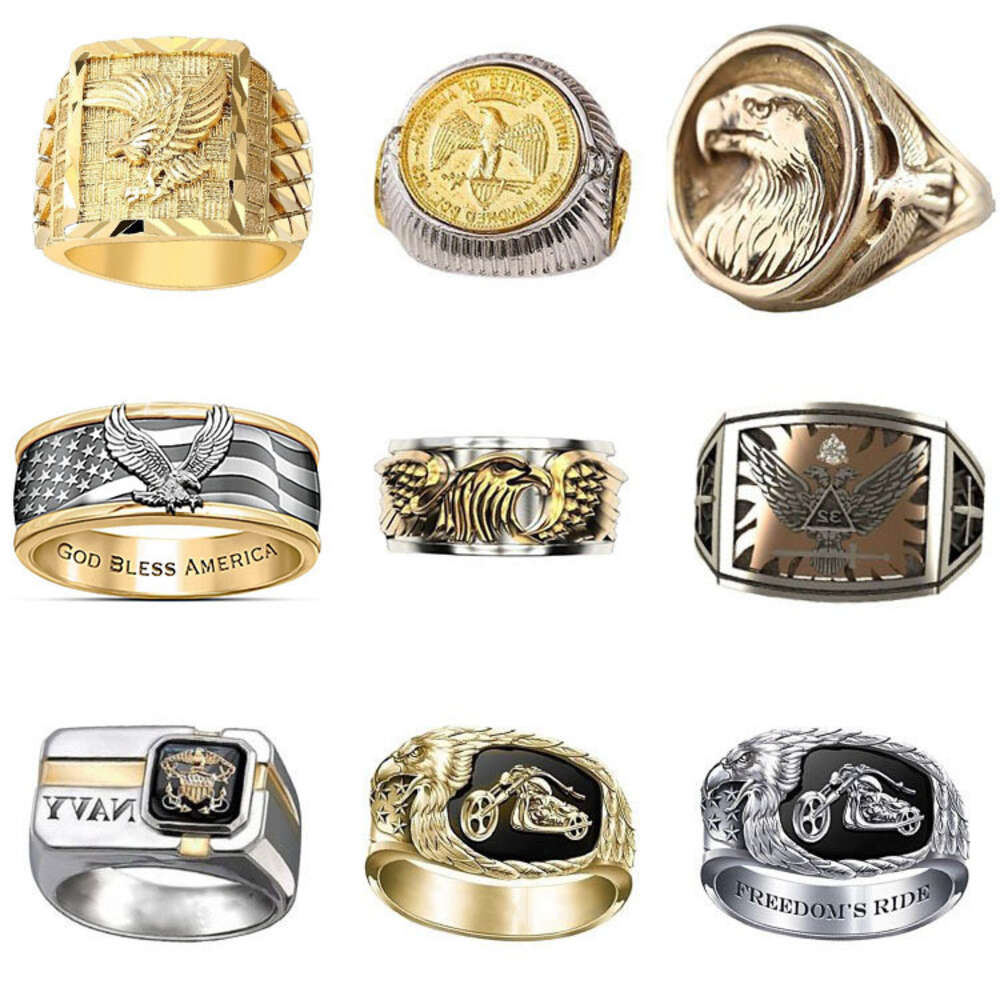 Chenrui Golden Wings Flying Eagle Herren-Ring-Serie, herrschsüchtiges Herren-Ring-Armband