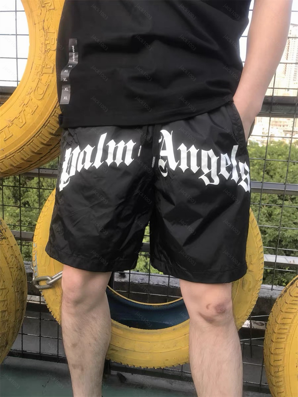 Palms Angels Shorts 23SS Letters PA Unisex Beach Mens and Womens Fashion Casual Couple Swim Short 8507 02