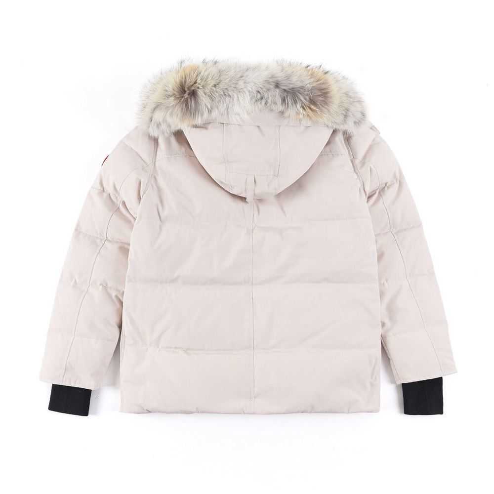 Hochwertige Daunenjacke für Herren, Gänsemantel, echtes großes Wolfsfell, kanadischer Wyndham-Mantel, Kleidung, lässiger Modestil, Winter-Oberbekleidung1