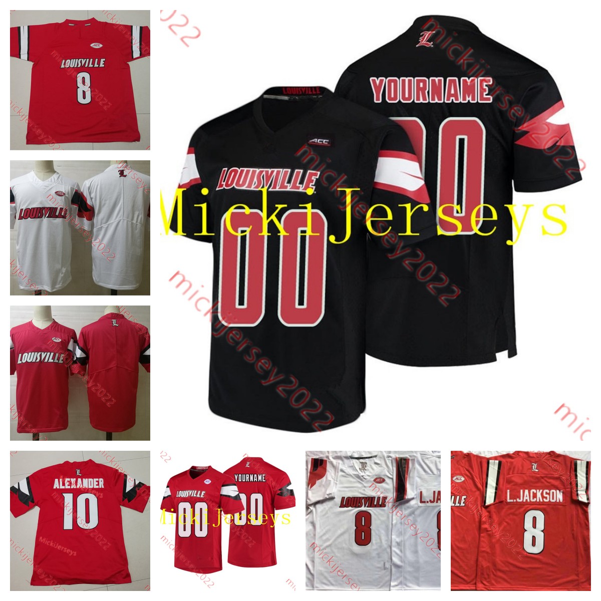 Custom Louisville Cardinals Football Jersey 5 Teddy Bridgewater Tom Jackson Jaire Alexander Trevon Young Chris Redman Gerod Holliman Mensed Jerseys