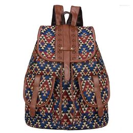 Bolsas escolares estilos nacionais mochila feminina de alta qualidade impressão de damas anti roubo de bagpack saco de aluno de cordão bola de bolsa