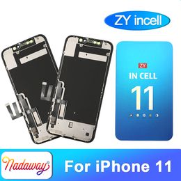 ZY Incell for iPhone 11 LCD Display Touch Digitizer Assembly Screen Replacement with Back Plate Support IC Transplant