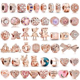 Rose Gold Love Animal Dingle Alloy Loose Bead Fit Original Charms Armband Diy Women Jewelry Summer Collection