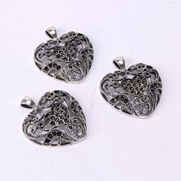 Charms 1 PCS Corazón grande plateado antiguo para joyas de bricolaje que fabrican collares colgantes accesorios