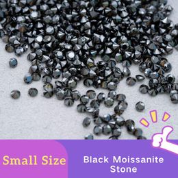 Lösa ädelstenar runda klippa moissanit 0,8-2,9mm 1CT svart VVS1 liten storlek ädelstenförsörjning test positivt för smycken gratis smuttning grossist