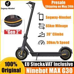 Preventa Ninebot original de Segway Max G30 Smart Electric Scooter plegable de 65 km Kickscooter Dual Brake Skateboard G30P con aplicación que incluye IVA Gen 2