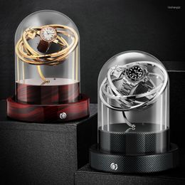 Watch Boxes Luxury Automatic Single Electric Winder Multi-Function Storage Box Mechanical Collection Silent Motor Drop