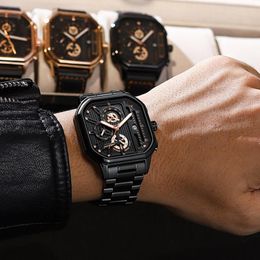 Wristwatches POEDAGAR Fashion Stainless Steel Watch Men's European And American Business Leisure Quartz Waterproof Outdoor Sports
