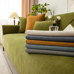 Stol täcker moderna lyxen förtjockar ränderna soffan täcker fyra säsongshandduk mjuk slät säte kudde för vardagsrum antislip soffa