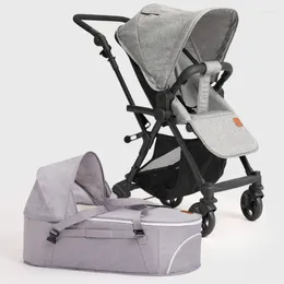 Carrinhos de bebê 3 em 1 carros de bebê com alta visualização carrinho leve pode sentar ou deitar carrinho de bebê portátil dobrando múltiplas crianças