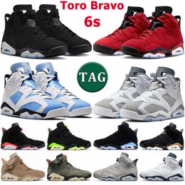 6 баскетбольная обувь Мужчина Женщины 6S Toro Bravo Chrome Metallic Silver Cool Grey UNC White Georgetown Carmine