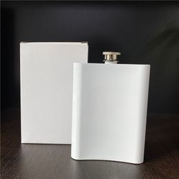 8oz Sublimation Hip Flasks Stainless Steel Flat Wine Jug Outdoor Travel Whiskey Flask Pot White Wine Pot 240ml