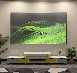Hot sell 84-150 inch long throw Micro-Perforated Black diamond Sound Perforated ALR Projection Screen for for home cinema