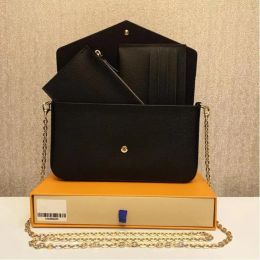 L240 новейшие сумочки кошельки для пакеты модные женщины для плеча высококачественные комбинированные сумки с тремя частями размером 21 см 61276 с коробкой для дизайнерской сумочки с коробкой.