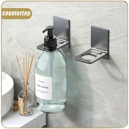 Badkamer accessoires Zelfklevende wand gemonteerd shampoo fles plank vloeistof zeep douchegel organisator haakhouder planken hanger
