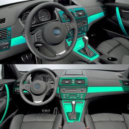 Araba Styling 3D 5D Karbon Fiber Otomobil İç Merkez Konsolu Renk Değişikliği Kalıp Çıkartma Çıkartma BMW X3 E83 2006-2010