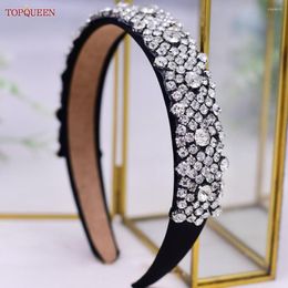Tocados TOPQUEEN S28B-FG barroco Headhoop boda accesorio para el cabello nupcial Tiara tocado plata strass diadema joyería