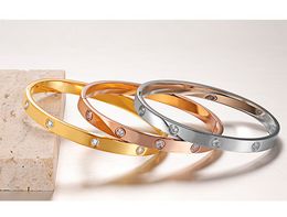 braccialetto di design braccialetto di coppia di moda dieci diamanti braccialetto in acciaio al titanio tendenza braccialetto da uomo con gioielli a stella piena