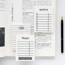 50st Söt Mini Daily Planner Wishlist Kvitto Notepad För att schemalägga memo -pad för kontorsskolan Hemförsörjning Journalförsörjning