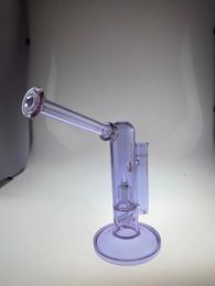 Rookpijpen Purple Cfl Bong 10 inch 18 mm gewricht gebogen nek hoge kwaliteit