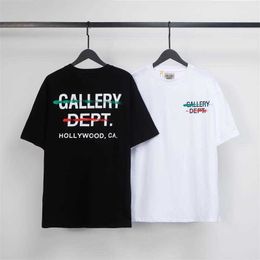 Fashion Designer Clothing Galleryes Depts Tees Tshirt 23ss Summer New Letter Graffiti Print Men's Women's Loose Relaxed Round Neck Short Sleeve T-shirt Hip hop Tops