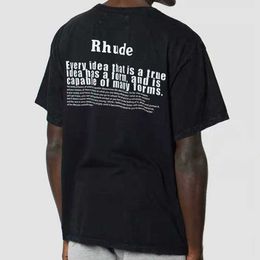 Designer Mode Kleding T -shirts Rhude Falling You Teetops Streetwear Hip Hop Sportswear Tops Streetwear Loose Hip Hop Tops Cotton Streetwear Groothandel