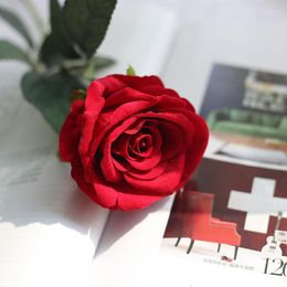 Decoratieve bloemen 1 st rose kunstmatige zijde voor bruiloft/woningdecoratie groot 51 cm nepbloemboeket/doe -het -zelf/hangende vlekvaartuigen