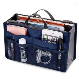 Cosmetic Bags Compartment Handbag Women Simple Zipper Bag Travel Organizers Storage Black Pouch Organization Female Pochette 2023