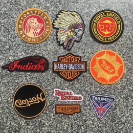 Mix up Indian Motorcycle iron on Jacket Hat Bag clothes Patches American Bikers DIY Sewing Notions Customized Embroidery Stitches High quanlity badge sticker