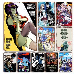Anime Hero Metal Teneke İşaret Ev Kulübü Pub Oturma Odası Dekorasyonu Anime Mix Duvar Sanat Poster Japon Tarzı Plaka 20CMX30CM Woo