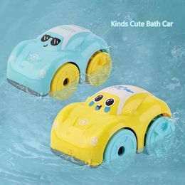 Children Bath Water Playing Toys ABS Clockwork Car Cartoon Vehicle Baby Bath Toy Kids Gift Amphibious Cars Bathroom Floating 1112
