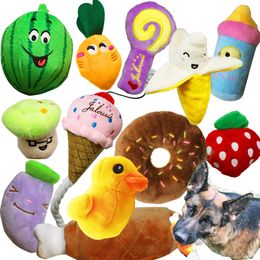 Dog Toys Chews Plush Animal Toy Squeaky Cute Pet Stuffed Puppy Chew For Small Medium Pets Bk Cute amXGR
