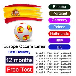 2023 Line cccam Europa Germany oscam cline desky 6/7/8 European used in DVB - s s2 Poland, Portugal, Spain and stable satellite receiver antenna