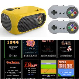 Factory Outlet M24 Gaming Projector with 1800 Classical Games Play and 2 Gamepads for Kids Christmas Retro Gift