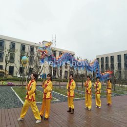 Abbigliamento da palcoscenico 10m taglia 5 per 8 in tessuto di seta studentesca primavera primaverile Dragon Dance Dragon Folk Festival Celebration Costume