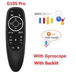 G10S G10S Pro Voice Remote Controlers 2.4G Tecillos inalámbricos Giroscopio de giroscopio de aire IR Aprendizaje para Android TV Box HK1 H96 MAX X96 MINI
