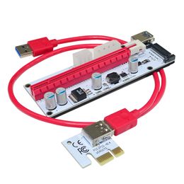 Bitcoin Miner Miningのための4ピン6ピンSATAの電源USB 3.0ケーブルPCIeライザーカードが付いているVer008SライザーカードPCIe 1xから16x