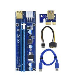 PCI-Eライザー006 / 008S / 009SカードPCIe PCI EのエクステンダーUSB 3.0ケーブルSATAから6ピンモレックスアダプタケーブルマイニングライザー用ライザー