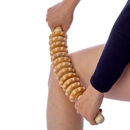 Herramientas de masaje de terapia de madera Anti celulitis Manual de mano Liberación de músculos Rolle Stick Rodillo masajeador