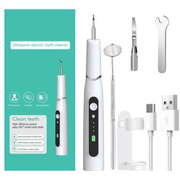 Factory Wholesale Electric Ultrasonic Dental Tooth Cleaner LED Light Home Use CE ROHS USB Rechargeable Teeth Whitening Tartars Stain Clean Remover Portable Scaler