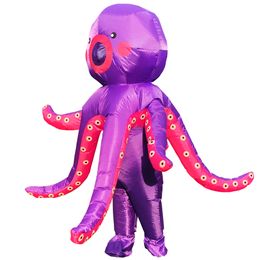 Maskottchenkostüme2021 Neue aufblasbare Oktopus-Kostüme Halloween-Kostüm Lila Seefisch Party Rollenspiel Disfraz für Erwachsene Frau MannMaskottchenpuppe