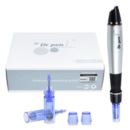 Dr pen A1-C With 2 pcs Cartridges Wired Derma Pen Skin Care Kit Microneedle Home Use Beauty Machine