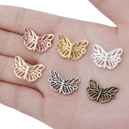 500st Butterfly Connector Charms Pendant Armband smycken som gör handgjorda hantverk 19x13mm