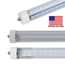 Lager i US 72W 8ft T8 LED-rör med en enda stift FA8 8 fot lysdioder Ljusrör dubbelrader LED-lysrör 85-265V