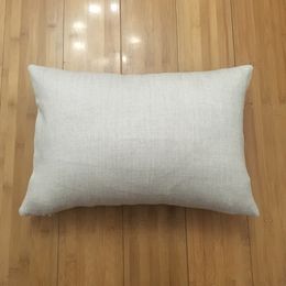 12x18 fodera per cuscino in lino bianco per sublimazione tinta unita 100% poliestere aspetto cuscino fodera per cuscino copriletto in lino (20 pz / lotto)