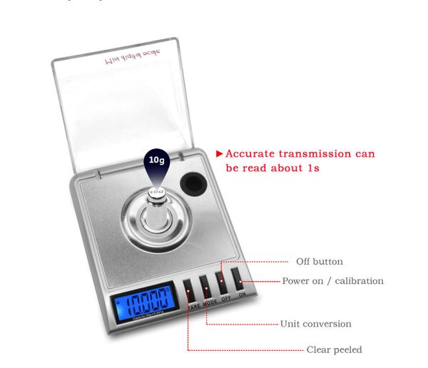 0.001g balance de bijoux numérique de précision 50g rouge à lèvres faisant une balance électronique LCD Mini balance de laboratoire 50 pièces