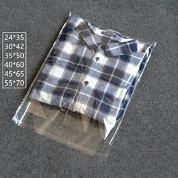 0.05mm OPP sac en plastique auto-adhésif vêtements emballage scellable clair Cellophane mince paquet chemise sac usine en gros 240229